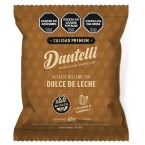 Alfajor chocolate negro y dulce de leche sin gluten - Dantelli