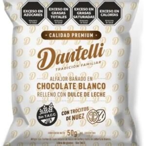 Alfajor chocolate blanco y nuez sin gluten - Dantelli