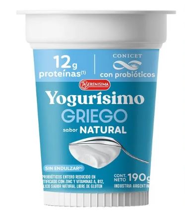Yogur griego sin endulzar x 190g - La Serenísima